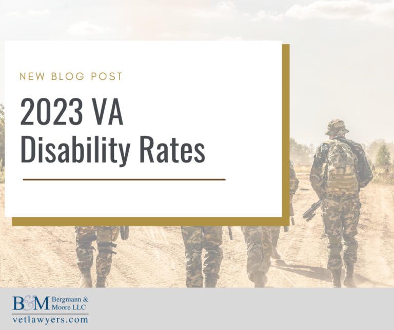 2023 VA Disability Rates Bergmann & Moore